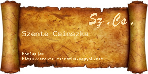 Szente Csinszka névjegykártya